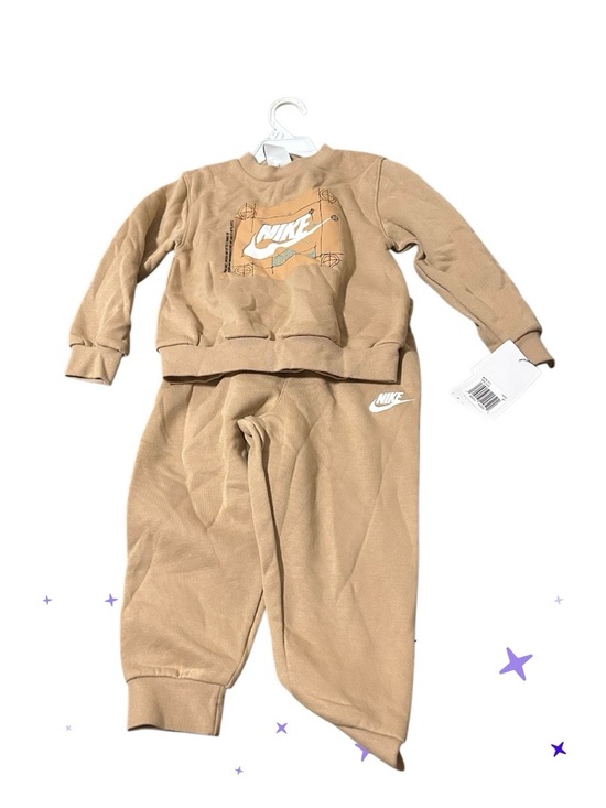 Nike Other - Nike Kids Tan Crew Sweatshirt & Joggers Set